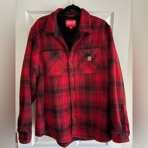 COLEMAN. Red and black plaid fleece. Size XL